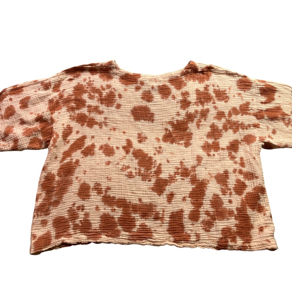 Pure Jill Shirt Womens Medium Petite Tie-Dye Oversized Boxy Mature Boho Festival - Picture 1 of 9